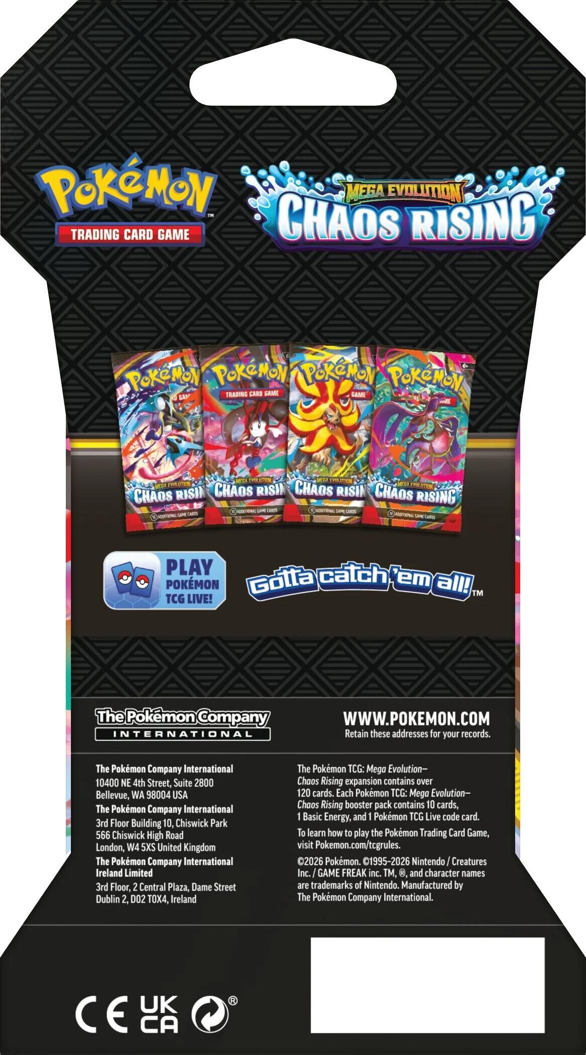 Pokemon TCG: Mega Evolution: Chaos Rising Sleeved Booster Pack
