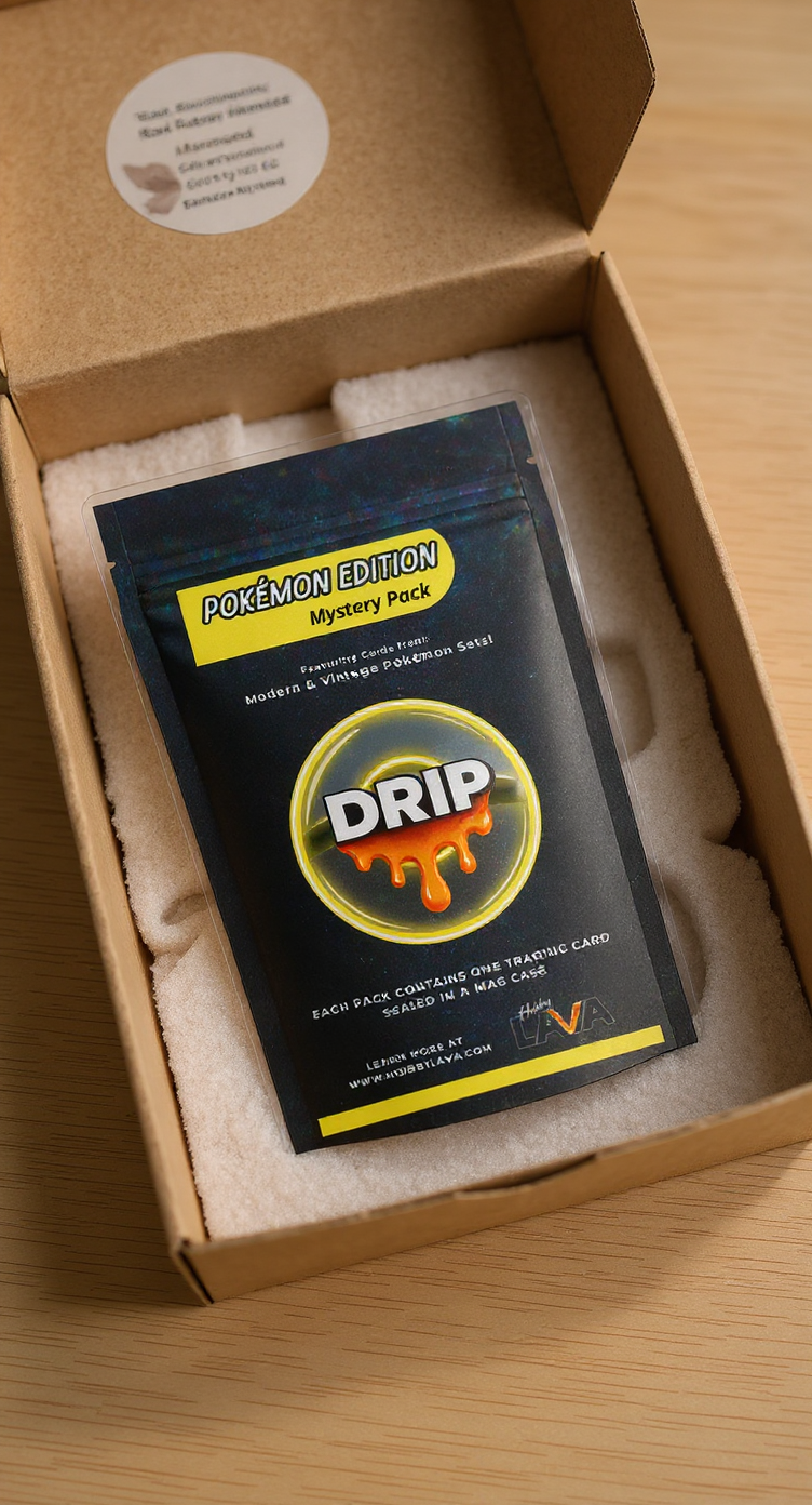 Pokemon TCG: Mystery Drip Pack - Guaranteed Premium Sealed Card in Mag Case!